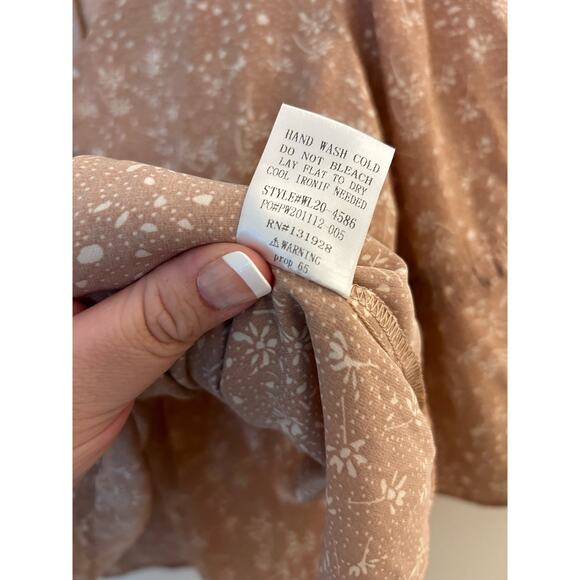 Wishlist Mauve Blush Ruffle Peplum Blouse Size Medium - Picture 8 of 9